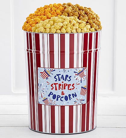 Tins With Pop® 4 Gallon Stars Stripes & Popcorn